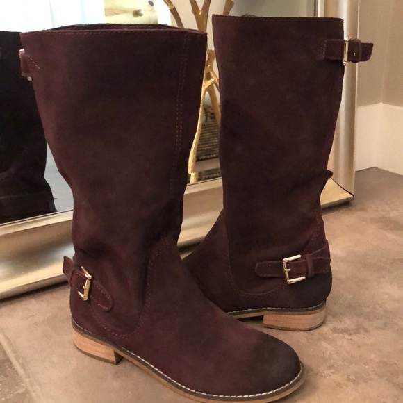 Kelsi Dagger Wine slouchy suede boots - Picture 1 of 2